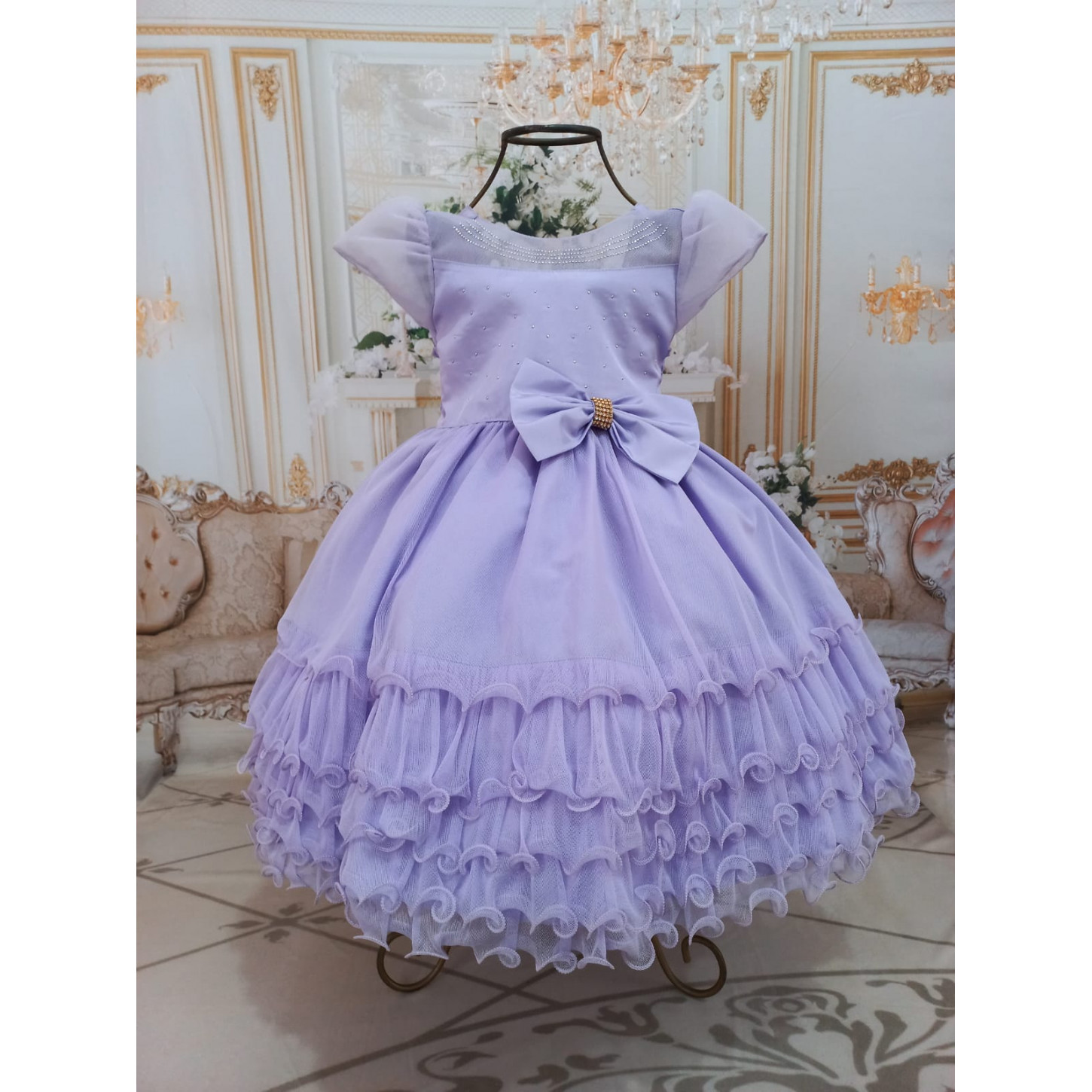 vestido infantil princesa sofia lilas 2